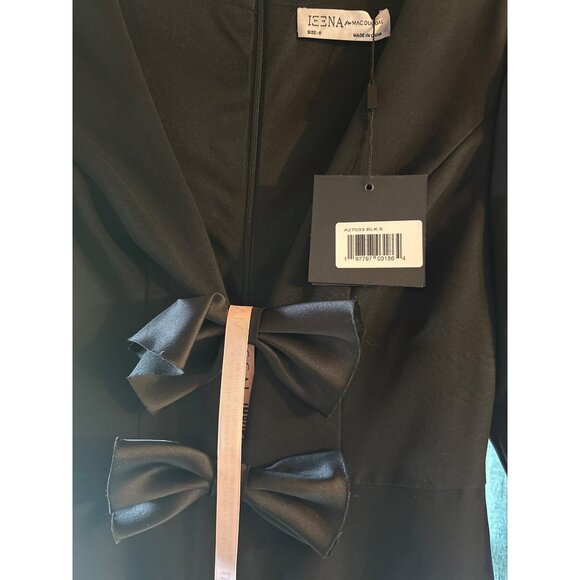 Ieena For Mac Duggal Black Jumpsuit With Plunge Neckline & Bow Accents Size 6 - Picture 5 of 12
